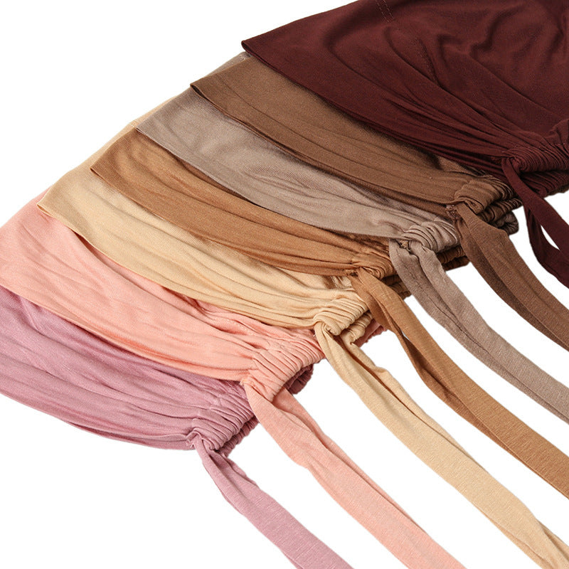 New Elastic Elastic Lace-up Ethnic Headscarf Chemotherapy Base Hat