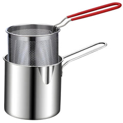 HOTLIST CART Deep Frying Pot with Strainer Basket,1200ml Stainless Steel Pan with Handle