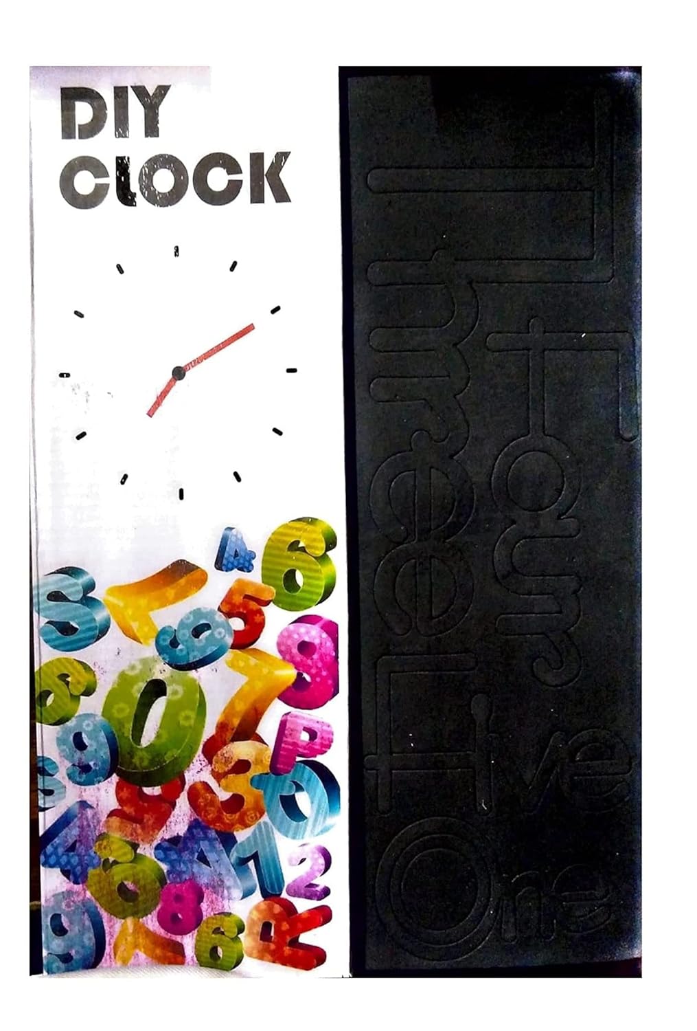 HOTLIST CART Plastic 3D DIY Frameless Designer Self Adhesive Analog Wall Clock with Big Mirror Surface Effect (70 cm X 70 cm, Black,KT-99-ONE Two-D