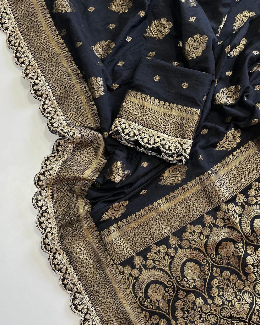 LUXE CHIC Dashehra Banarasi khadi  sarees