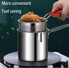 HOTLIST CART Deep Frying Pot with Strainer Basket,1200ml Stainless Steel Pan with Handle