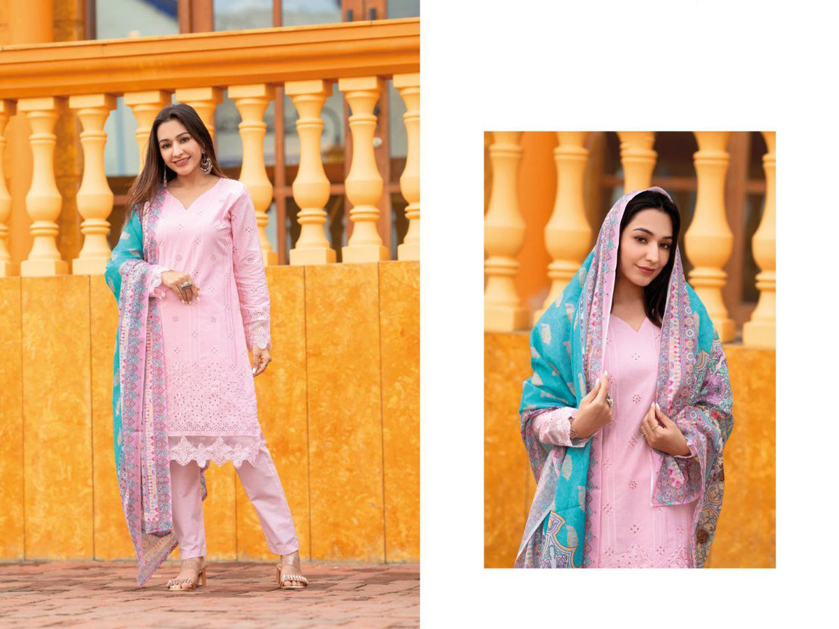 LUXE CHIC CAMBRIC EMBROIDERY KURTA SET