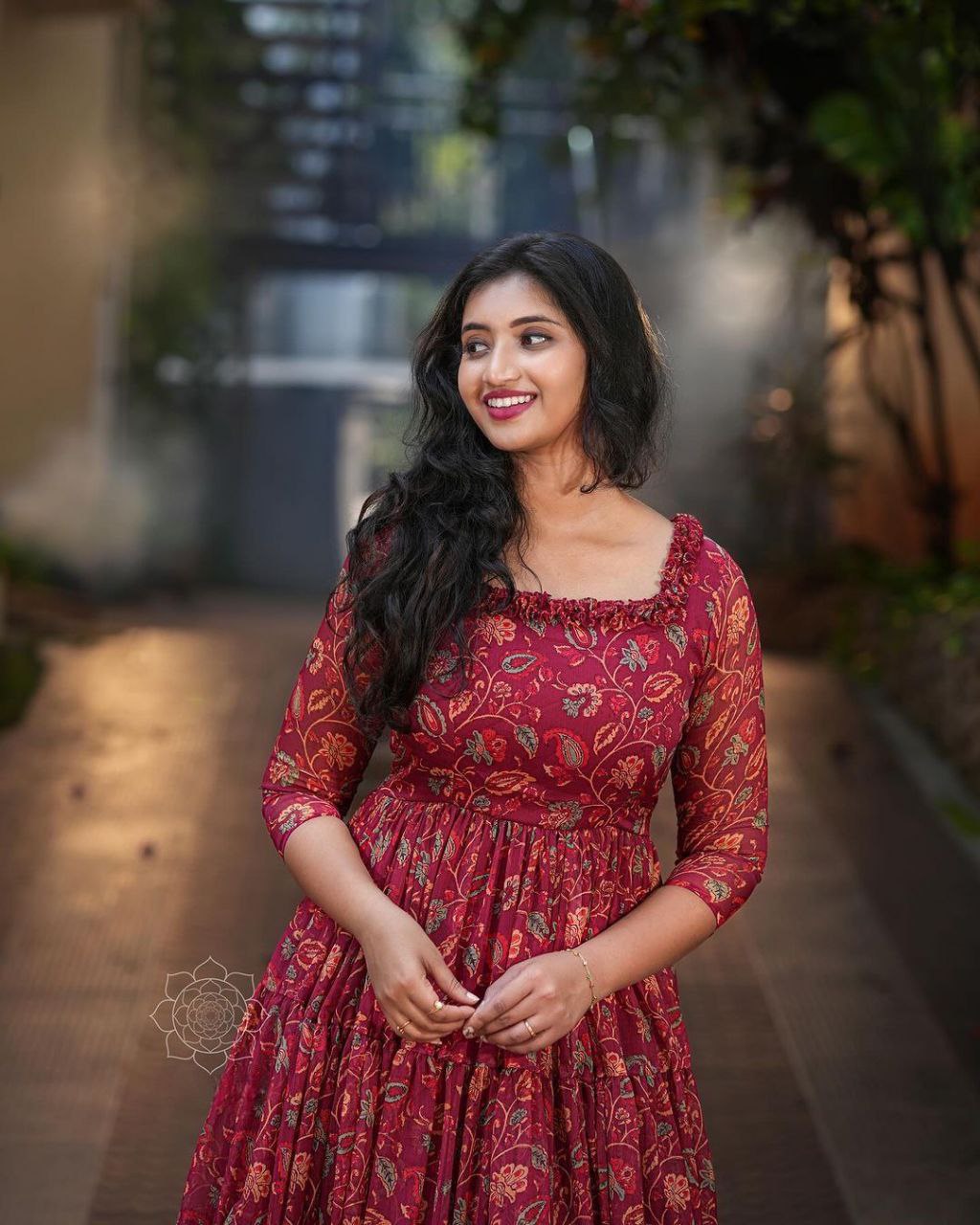 LUXE CHIC maroon kalamkari short dress
